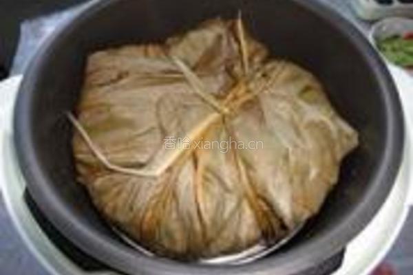 蜜汁梅肉荷叶饭的做法图解18
