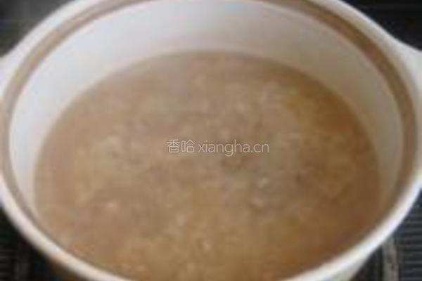扁豆花肉片糯米粥的做法图解6