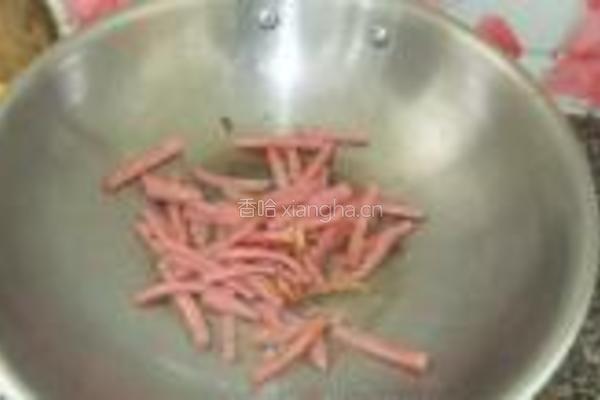 火腿丝炒黄豆芽的做法图解6