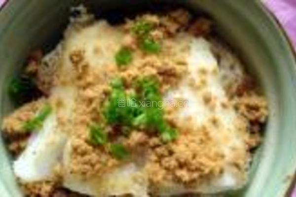 金枪鱼肉松蒸鳕鱼的做法图解7