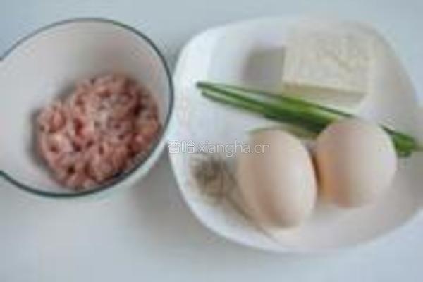 肉末豆腐鸡蛋饼的做法图解1