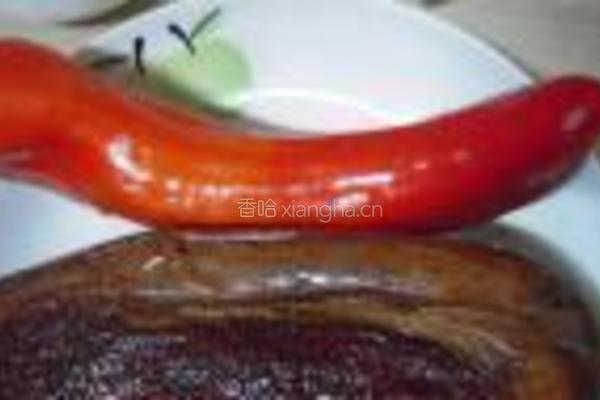红椒炒腊肉的做法图解2