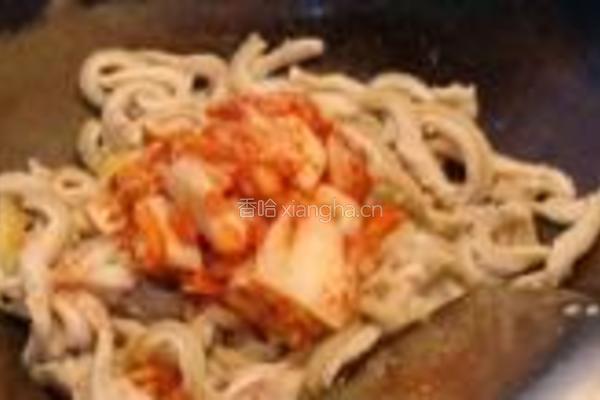 泡菜牛肚丝的做法图解4