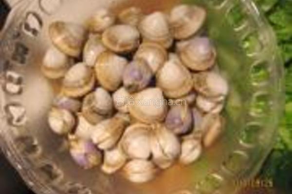 小白菜豆饼白蛤汤的做法图解1