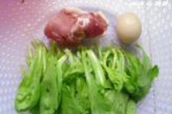 肉片茼蒿蛋蒸粉丝的做法图解2