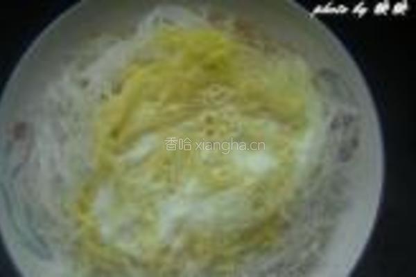 肉片茼蒿蛋蒸粉丝的做法图解6