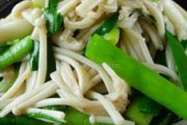 蒜苗拌金针菇的做法图解5