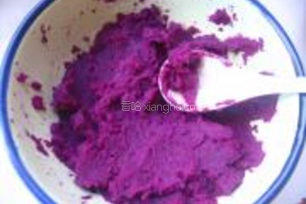 紫薯糯米豆沙饼的做法图解2