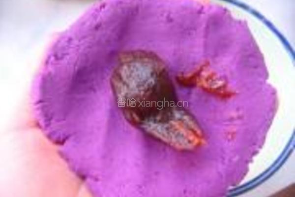 紫薯糯米豆沙饼的做法图解6