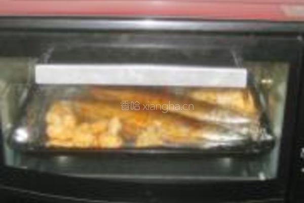 花菜烤秋刀鱼的做法图解6