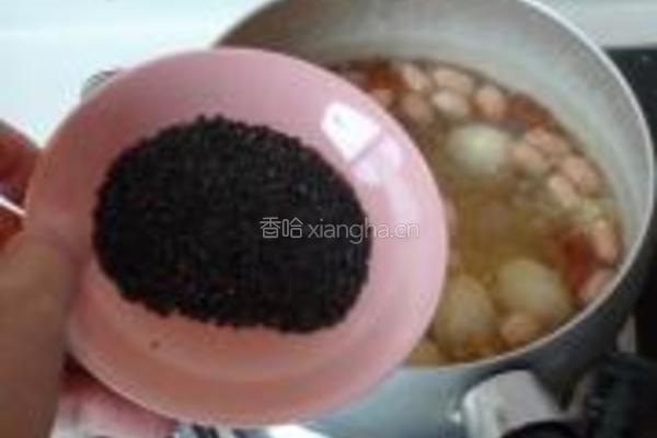 花生黑芝麻煮鹌鹑蛋的做法图解6
