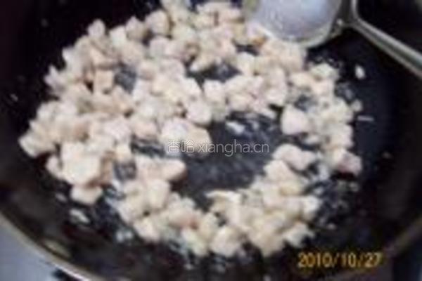 绿芥蓝蘑菇鸡丁的做法图解9