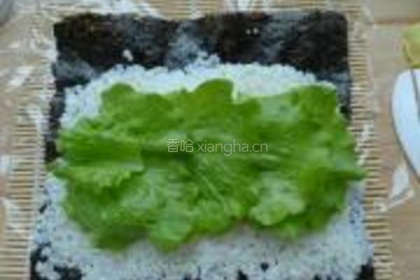 生菜沙拉寿司的做法图解4