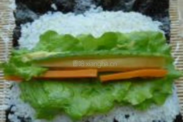 生菜沙拉寿司的做法图解5