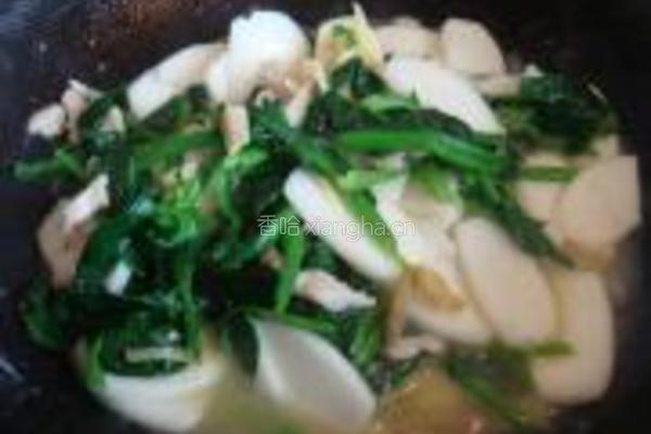 菠菜炒年糕的做法图解8