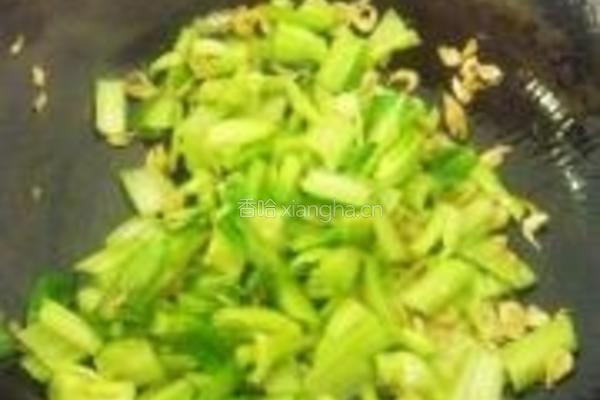 虾皮菜心的做法图解4