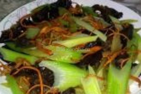 虫草花清炒西芹木耳的做法图解8