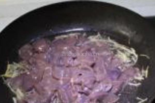 韭菜豆芽炒猪肝的做法图解3