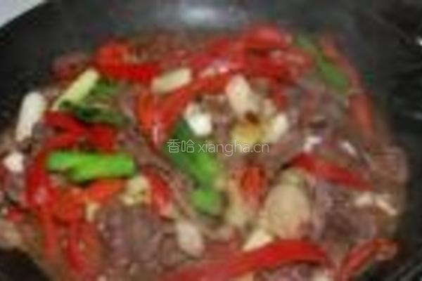 红椒大葱炒麋鹿肉的做法图解8