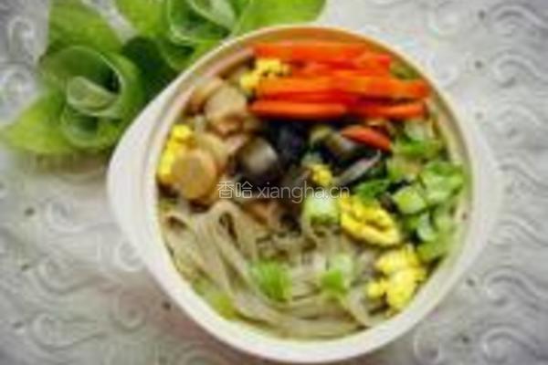 茄子鸡蛋火腿面的做法图解8