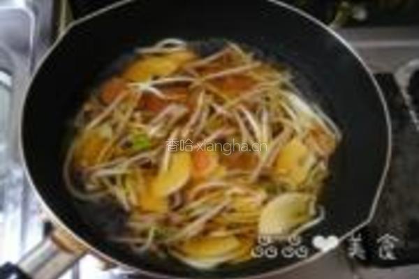 鸡肉丸汤煮乌冬的做法图解4