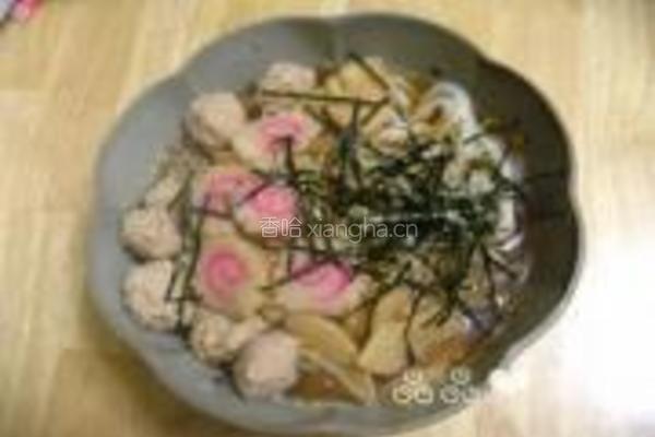 鸡肉丸汤煮乌冬的做法图解8