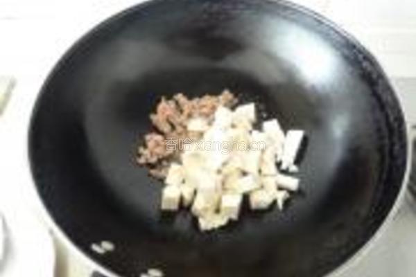 香菜肉末豆腐的做法图解6