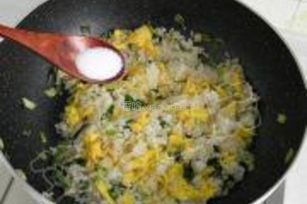 青菜蛋炒饭的做法图解13