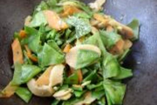 火腿肠炒扁豆的做法图解8