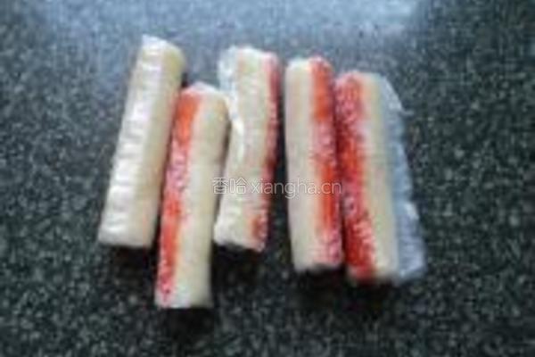 蟹肉小卷寿司的做法图解1