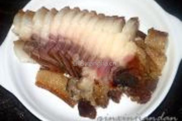 白菜豆干炒腊肉的做法图解3