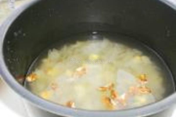 冰糖银耳核桃粥饭的做法图解3
