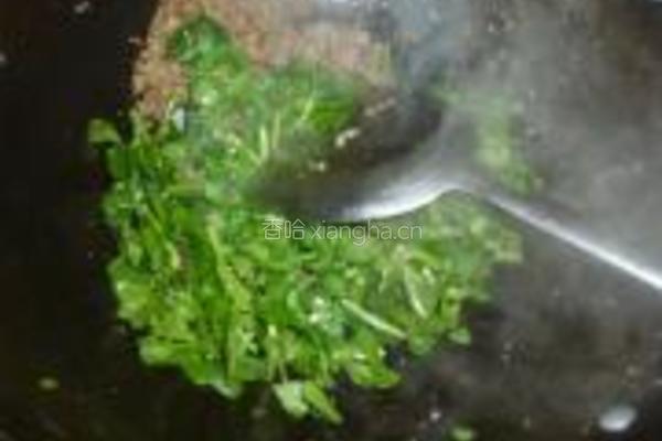 西洋菜肉末炒饭的做法图解6