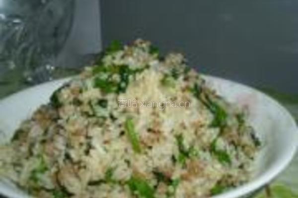 西洋菜肉末炒饭的做法图解8