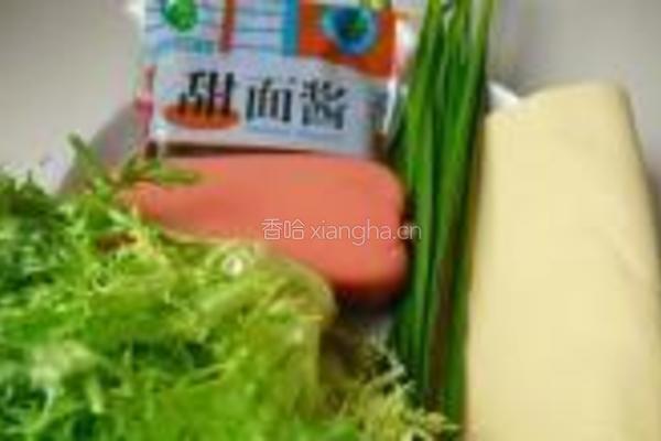 豆皮苦菊卷的做法图解1