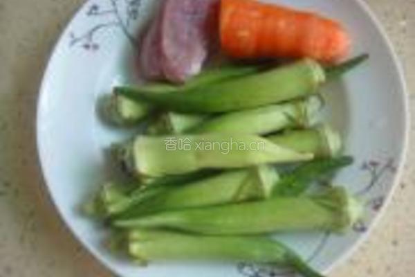 秋葵炒肉片的做法图解1