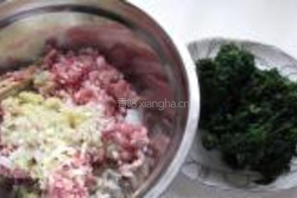 蒸荠菜鲜肉馄饨的做法图解1