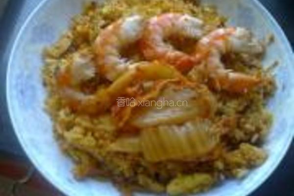海鲜风辣白菜炒饭的做法图解7