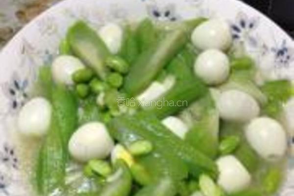 丝瓜毛豆鹌鹑蛋的做法图解7