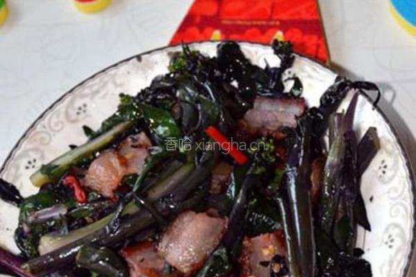 腊肉红菜苔