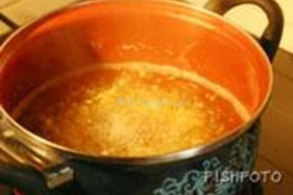 桂花芦笋糙米粥的做法图解5