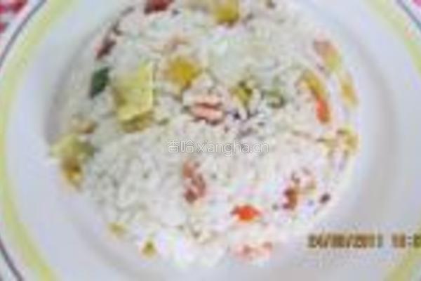 七彩杂锦炒饭的做法图解6