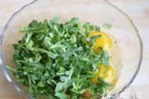 荠菜豆渣饼的做法图解4