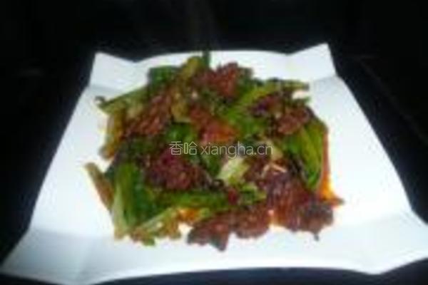 豆豉鲮鱼油麦菜的做法图解4