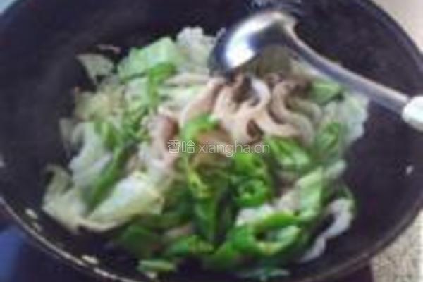 鲜蘑圆白菜的做法图解6