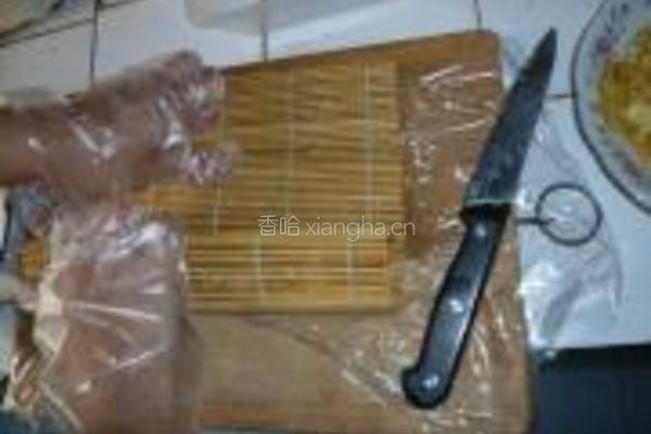 自制竹帘海苔饭卷的做法图解7