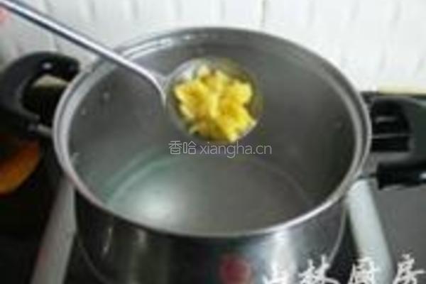 桃花菠萝西米露的做法图解6
