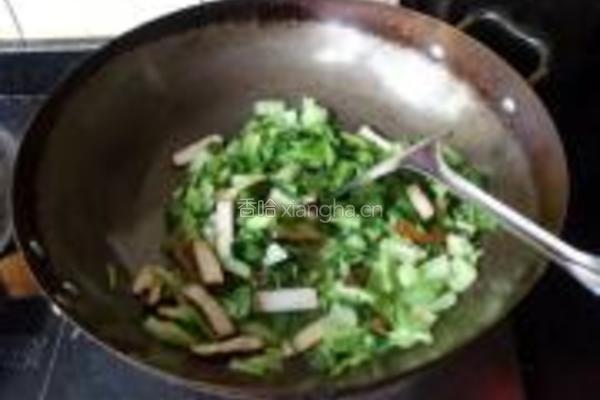 小油菜炒香干的做法图解7