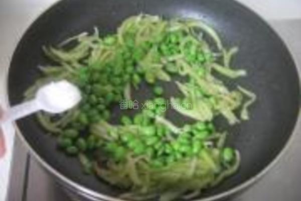 瓜皮肉丝炒毛豆的做法图解6