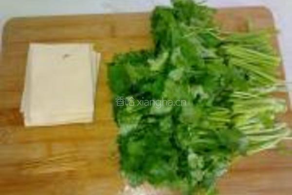 香菜干豆腐卷的做法图解2